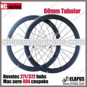 Free 1 year warranty 60mm tubular full carbon fiber bike wheels