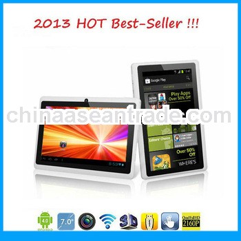 Free Drop Shipping Wholesale-40pcs Q8 7 inch A13 Q88 tablet pc Andriod 4.0 512MB 4GB Capacitive dual