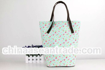 Functional printing flower canvas hand carry beach bags