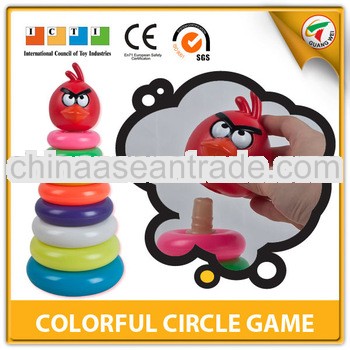 Funny Plastic Circles Cartoon Bird Rainbow Ring For Baby Toy
