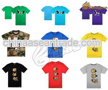 Funny embroidery comfortable custom men black tshirt