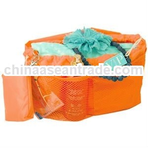 GW-Ny024 Orange Small Zippered Nylon Bags With Bottle Pocket