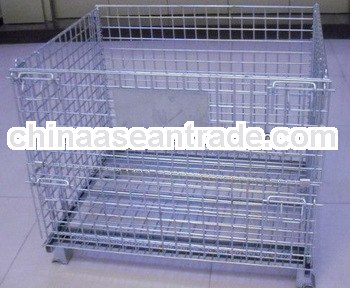 Galvanized turnover wire mesh steel crate