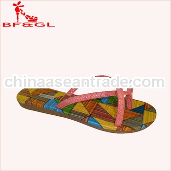 Geometric scheme flat sandals,ladies sandals design