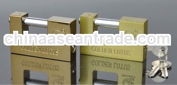 Golden Rectangular Padlock With Normal Keys