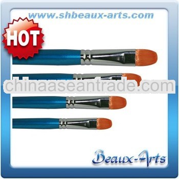 Golden Synthetic Filbert Oil Paint Brushes-Long,Blue Wooden Handle Brushes