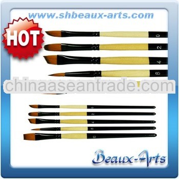 Golden nylon paint brush with short handle