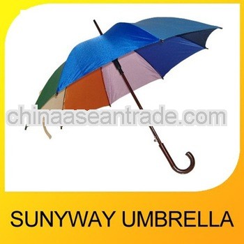 Good quality Dark Wooden Rainbow Color Umbrella