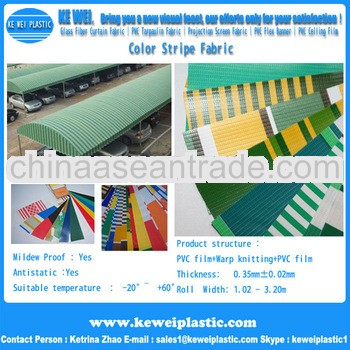 Green white Waterproof PVC Stripe Tarpaulin carport Fabric