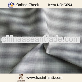 Grey and White Polyester Plaid Dress Lining Fabrics