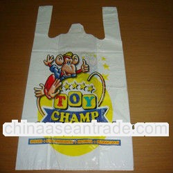 HDPE/LDPE plastic cheap t-shirt supermarket bag for grocery food shopping packaging