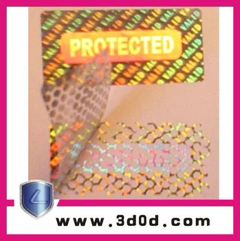 HOT! Hologram label/hand feel printing/UV/mole encryption