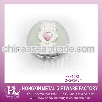 HX-1281 3 section owl pocket metal pill box