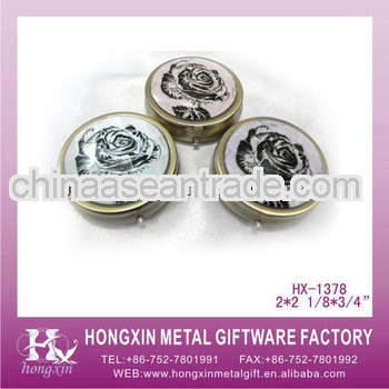 HX-1378 Bronze rose metal aluminium pill box