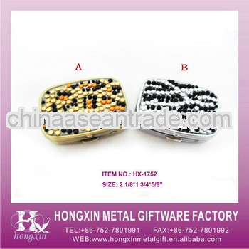 HX-1752 Square Jewellery metal pill box ring