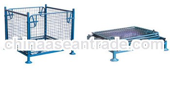 Heavy duty warehouse storage steel folding mesh cage
