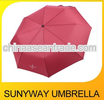 High Quality 3 Folds Windproof Red Umbrella