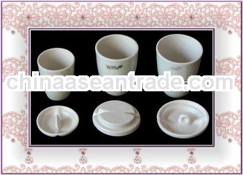 High Quality Porcelain Crucibles, with Serrated Lid, Glazed