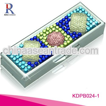 High Quality Promotion Bling Rhinestone Diamond 2 Week Pill Box Wholesale Supplier|Factory|Manufactu