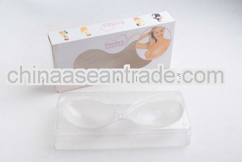 High quality adhesive artificial clear silicone bra cups