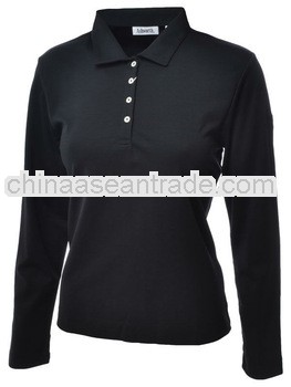 High quality fashion slim fit 100% moisture wicking dryfit Long sleeve Lady golf polo shirts ,fantas