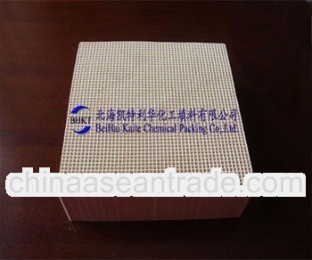 Honeycomb ceramic use for heat accumulation