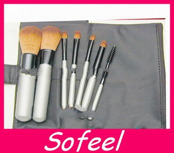 Hot Selling 7pcs Milky-white Shorter Handle Cosmetic Brush Set