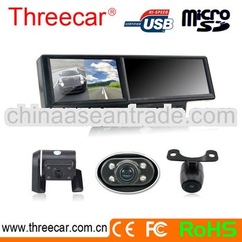 Hot infrared night vision + G-sensor + GPS 4.3 inch rearview mirror dual camera car dvr