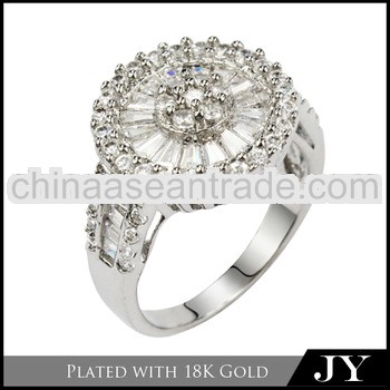 Hot sale high quality diamond gold plating ring wholesale