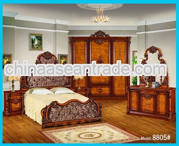 Hot sale wood design furniture bedroom set 8805 Guangzhou wholesale