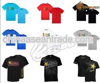 Hot sell embroidery t-shirts 80% cotton 20% polyester