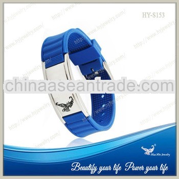 Hot sell magnetic stainless steel silicone bracelet