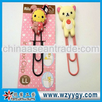 Hot sell soft pvc customized animal shaped paper clip