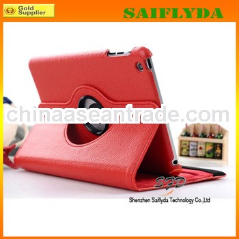 Hot selling 360 swivel pu leather case for ipad mini 2 stand cover portfolio case