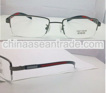 Hot selling Titanium eyeglasses half rimless frames