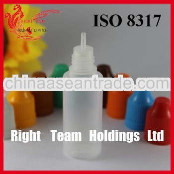 ISO 8317 15ml plastic eye dropper bottles for e liquid