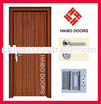 Interior PVC office door with frame, casing, lock, hinges (HB-086)