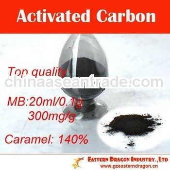 Jiangxi wood sawdust based powder 300mg/g MB activated carbon