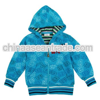 Kids Custom Hoodie Maker from Nova A3358 Bule Zip up Hoodie