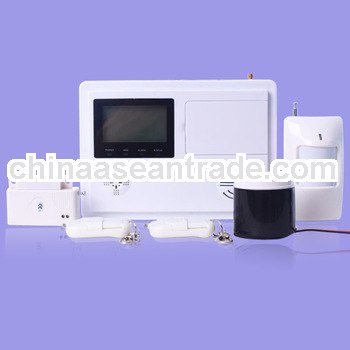 LCD quad-band wireless pstn gsm smart home alarm system