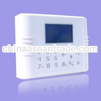 LCD touch screen intelligent gsm fire alarm systems compatible with wireless smoke detector