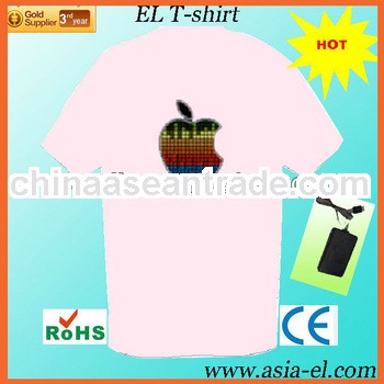 LED Sound Activated Equalizer T-shirt Disco Nightclub EL Music Shirt