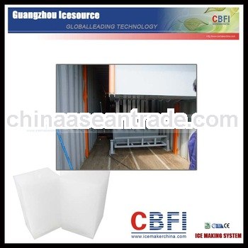 Large commercial containzerized block ice machine for hot areas
