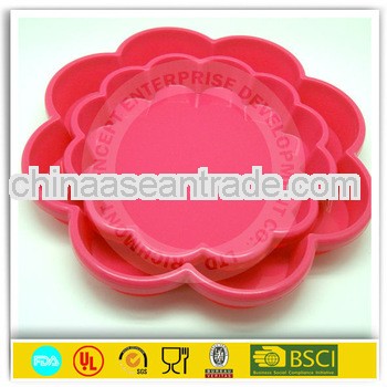 Large&small flower shape silicone cake mould