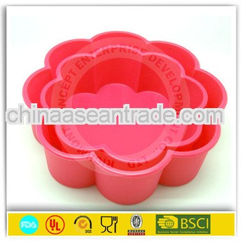 Large&small flower shape silicone cake pan