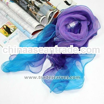 Latest Graceful High Fashion Long Ruffle Silk Scarf