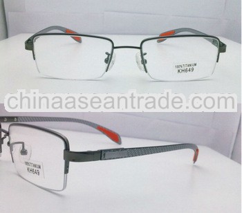 Latest Titanium carbo temples eyeglasses half rimless frames