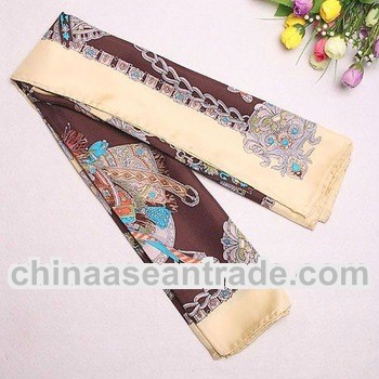 Latest female elegant square silk scarves