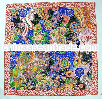 Latest floral silk twill square head scarf designer bandanas