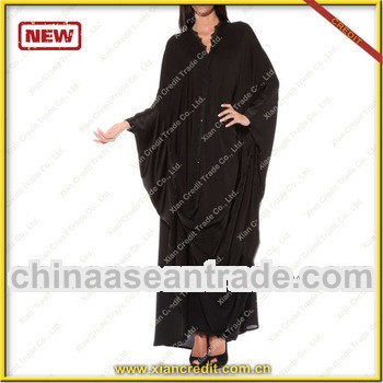 Latest stretch jersey custom black abaya